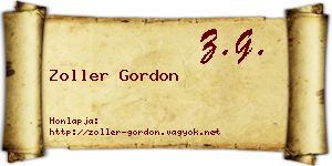 Zoller Gordon névjegykártya